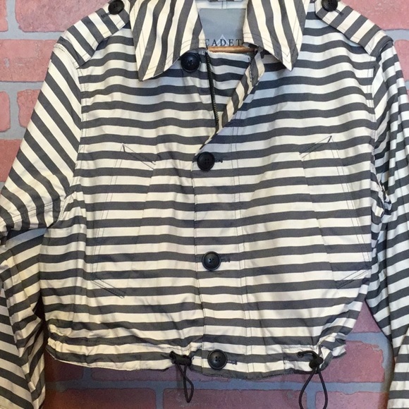 CADET women’s jacket size 8 striped zip & button - Picture 3 of 7